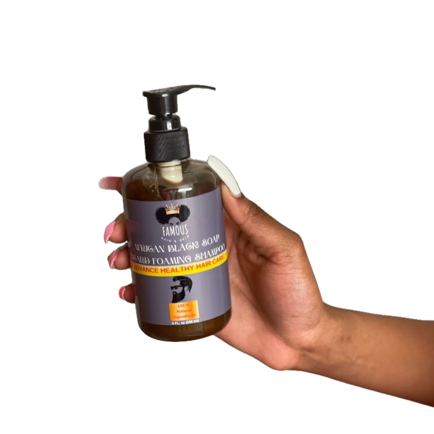 8 oz. African Black Soap Foaming Beard Shampoo