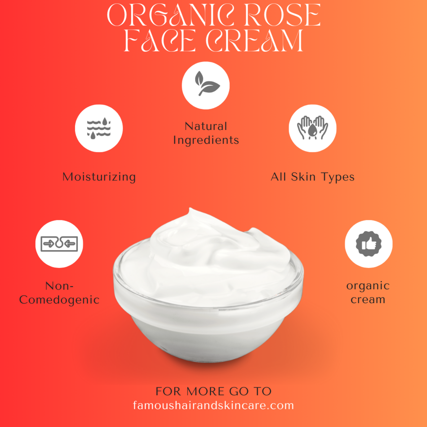 6 oz. Organic Rose Face Cream