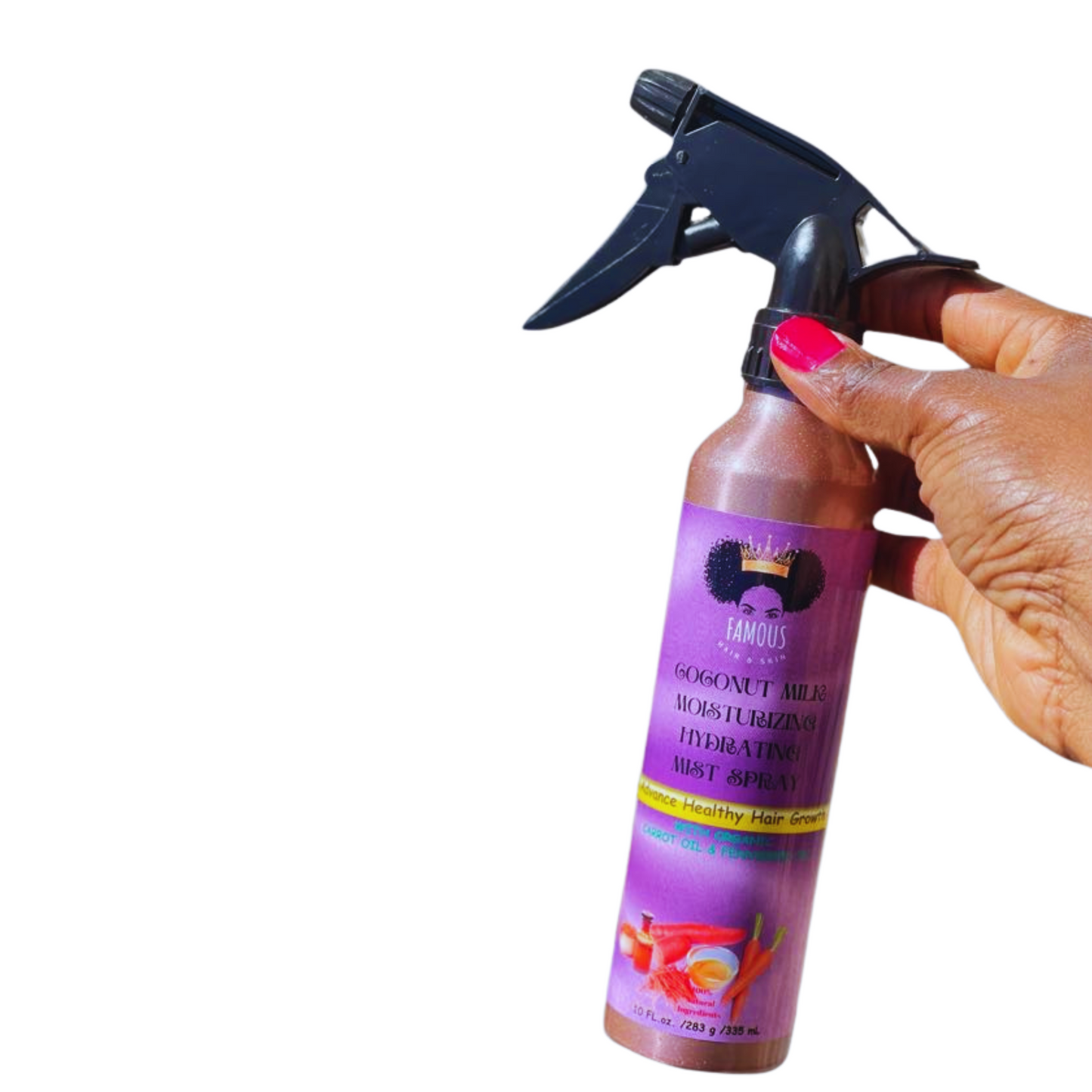 10 oz. Coconut Milk Moisturizing Hydrating Mist Spray with Carrot and Fenugreek Oil