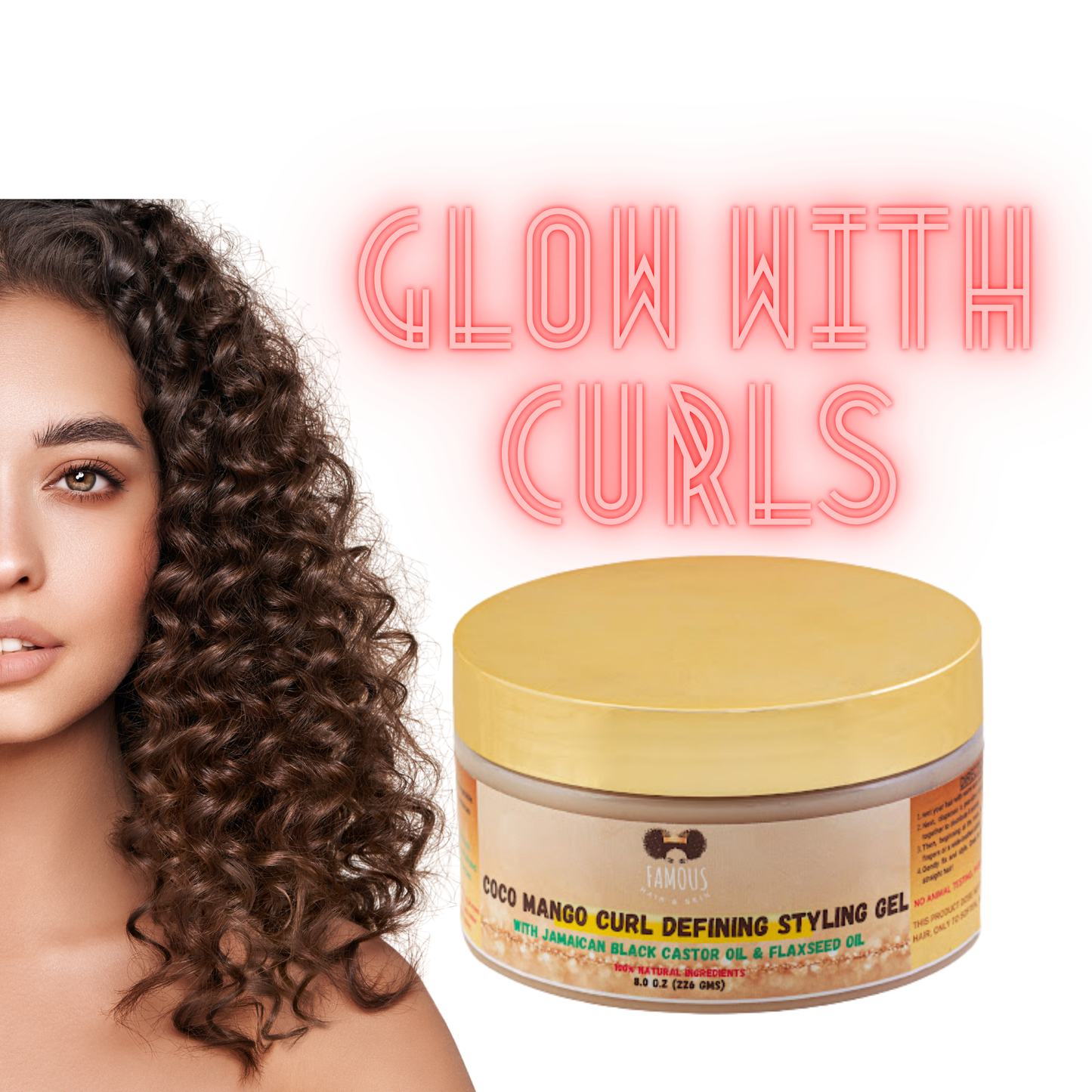 8 oz. Coco Mango Curl Defining Styling Gel with Jamaican Black Castor Oil