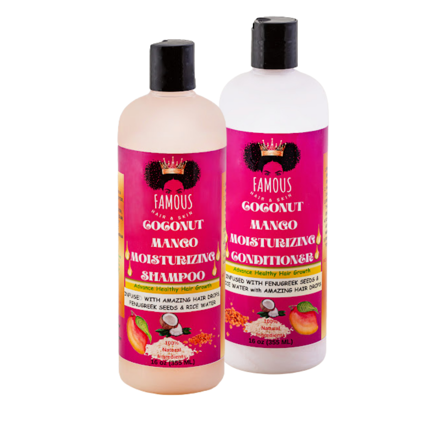 32 oz. Coconut & Mango Rice water Shampoo & Conditioner Combo