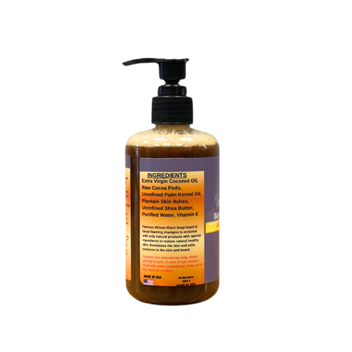 8 oz. African Black Soap Foaming Beard Shampoo