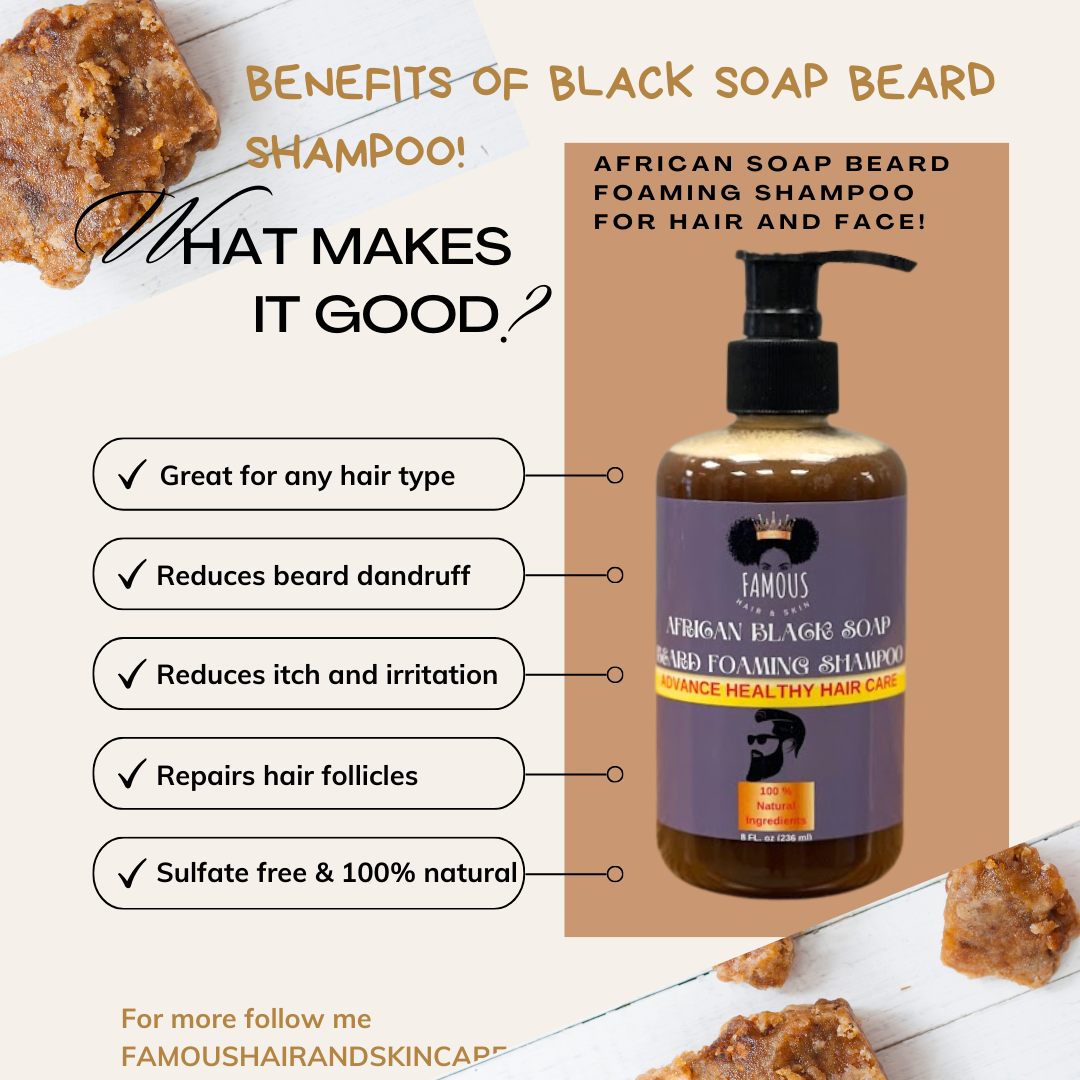 8 oz. African Black Soap Foaming Beard Shampoo