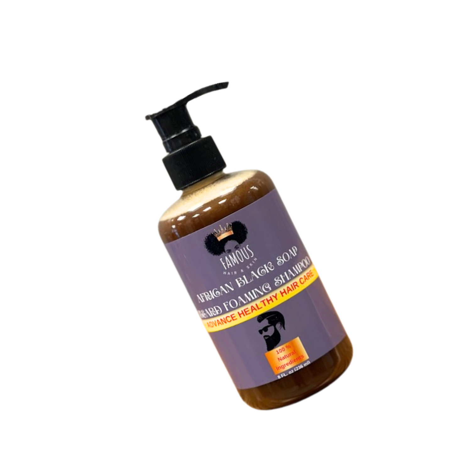 8 oz. African Black Soap Foaming Beard Shampoo