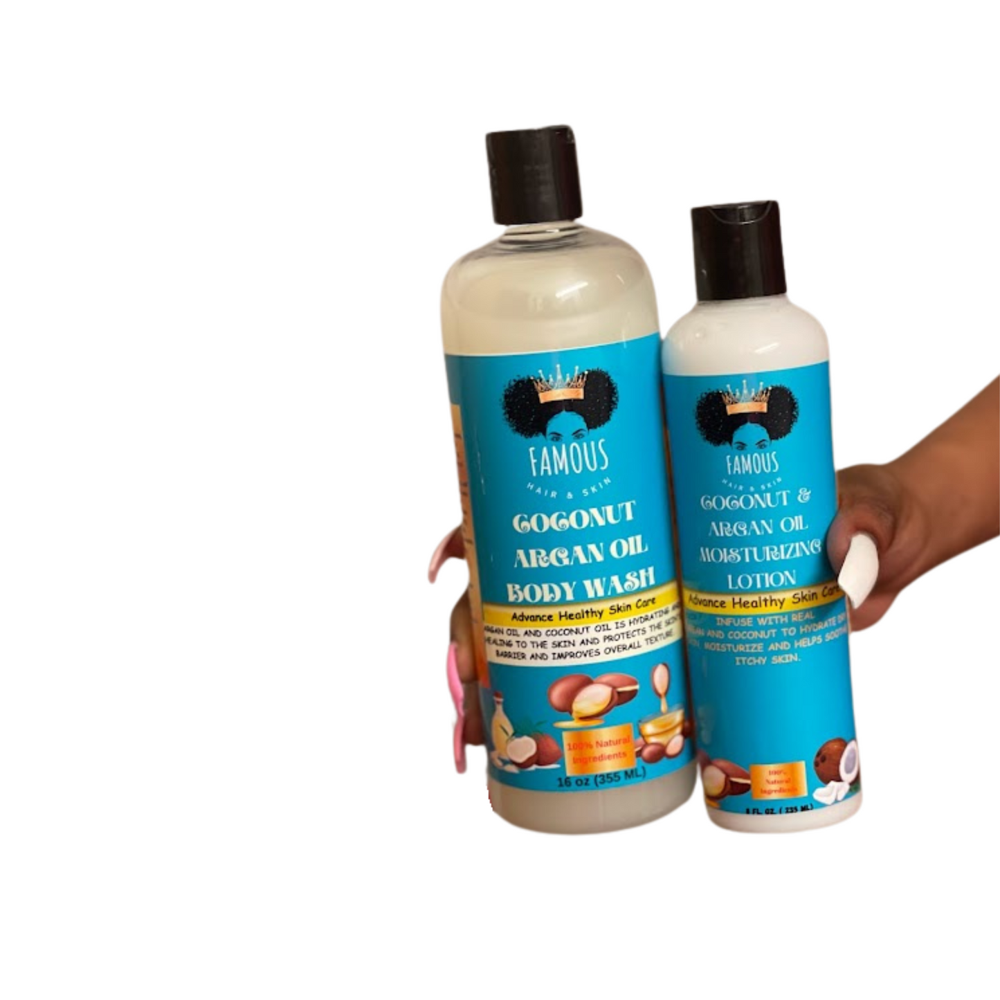 24 oz. Coconut & Argan Oil Body wash and Lotion Duo set