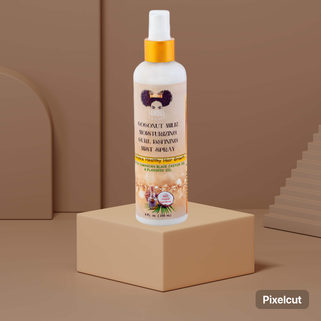 8 oz. Coconut Milk Moisturizing Curl Defining Mist spray with Jamaican Black Castor oil