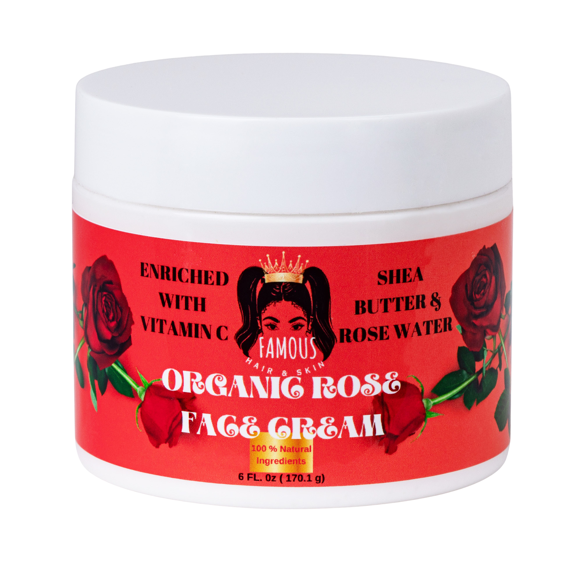 6 oz. Organic Rose Face Cream – FAMOUS HAIR AND SKIN CARE