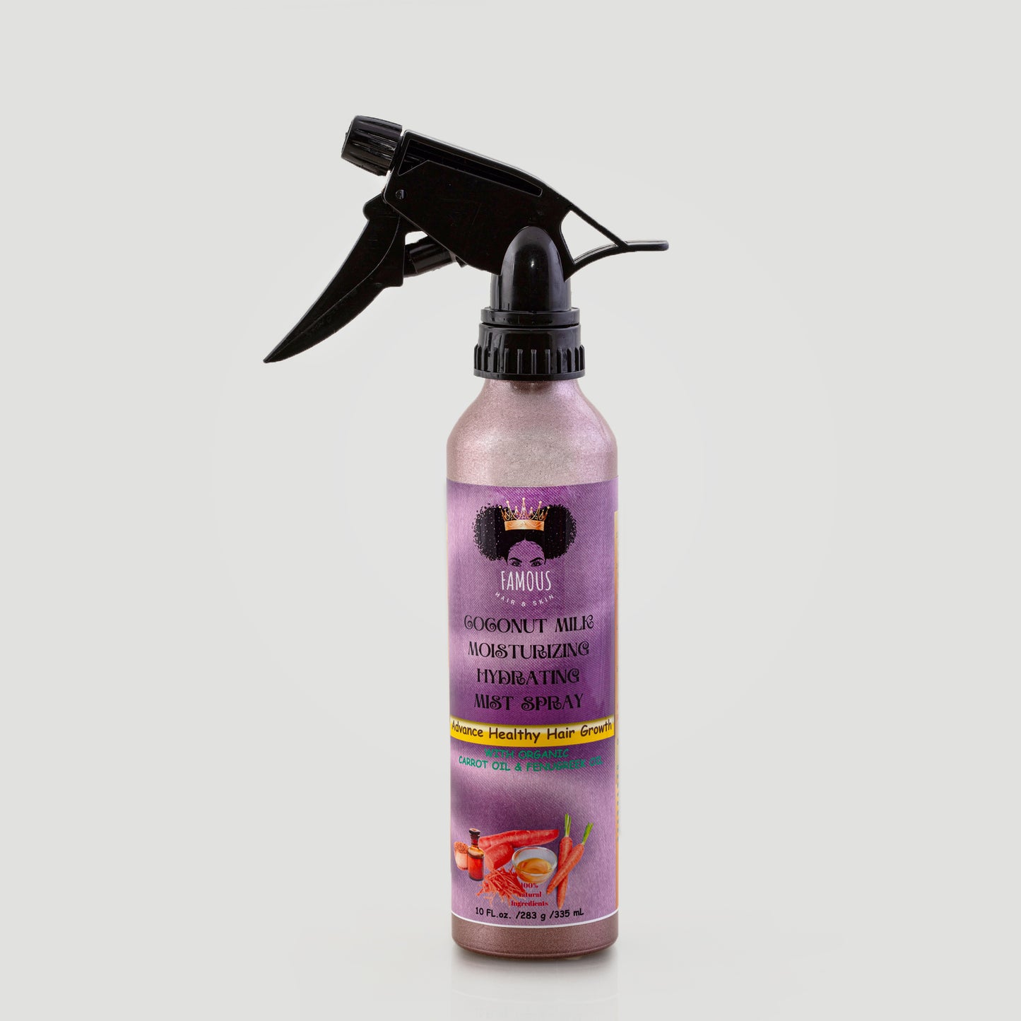 10 oz. Coconut Milk Moisturizing Hydrating Mist Spray with Carrot and Fenugreek Oil