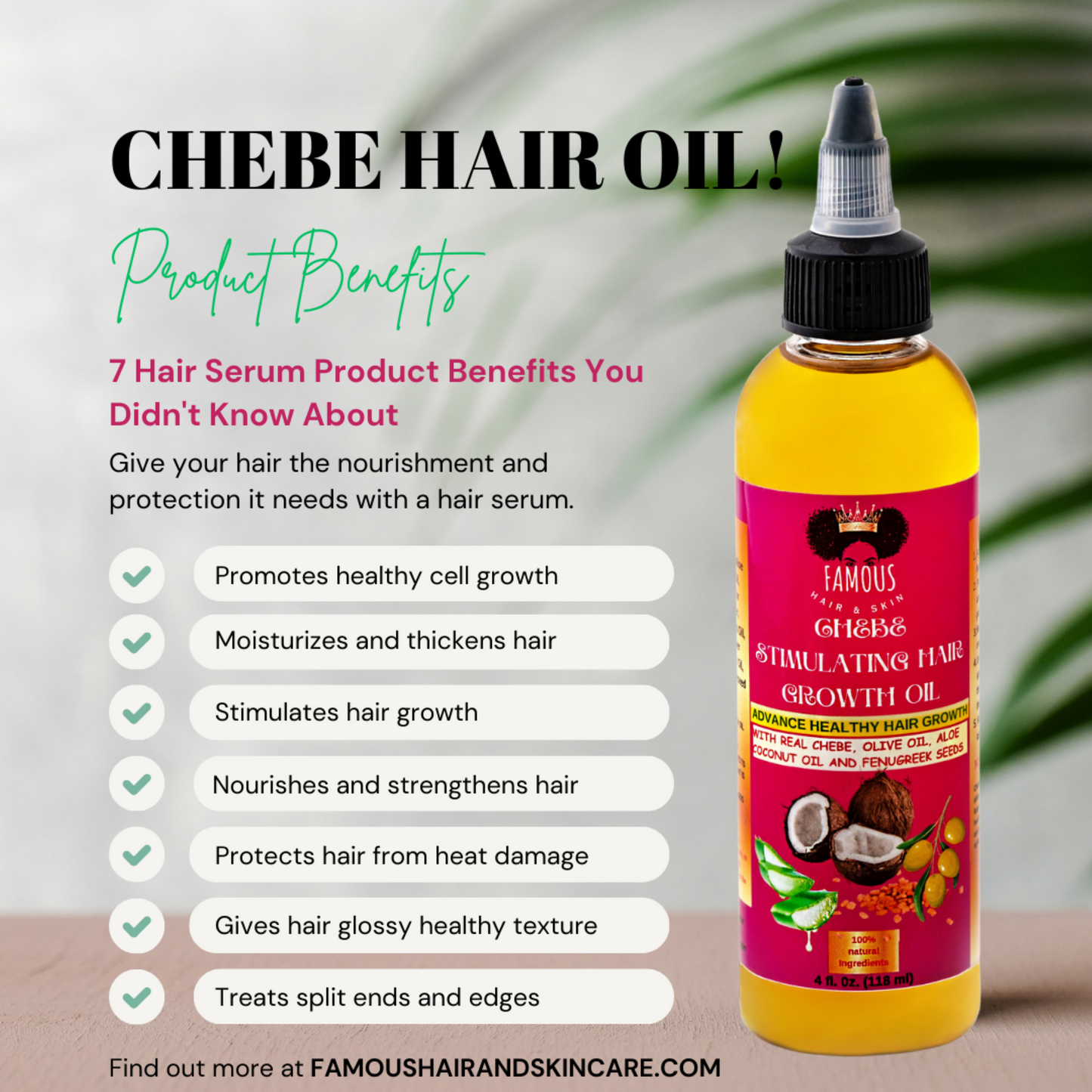 4 oz. Chebe Stimulating Hair Growth Oil.