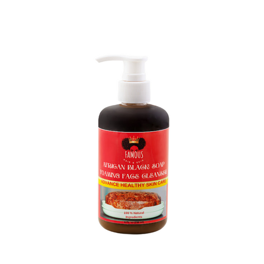 8 oz. Black soap foaming face cleanser.