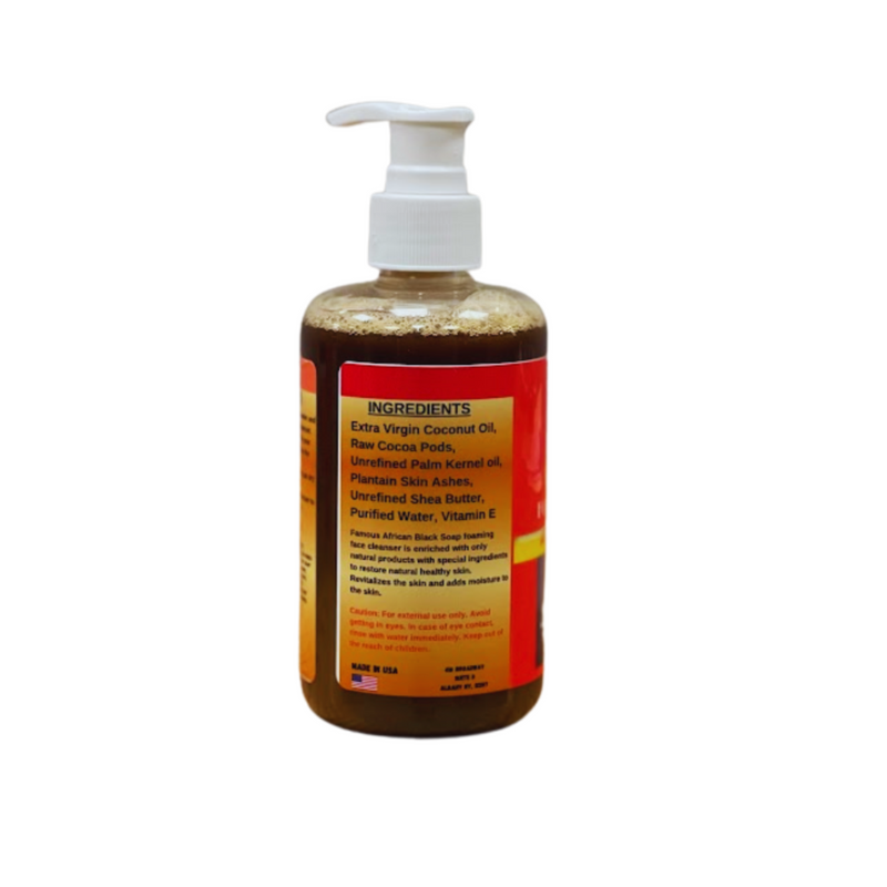 8 oz. Black soap foaming face cleanser.