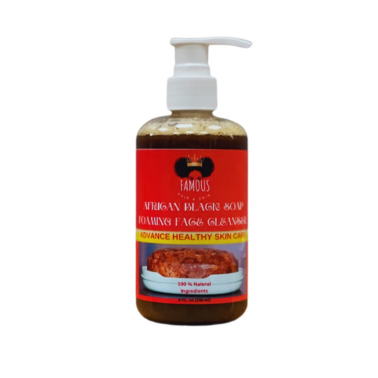 8 oz. Black soap foaming face cleanser.