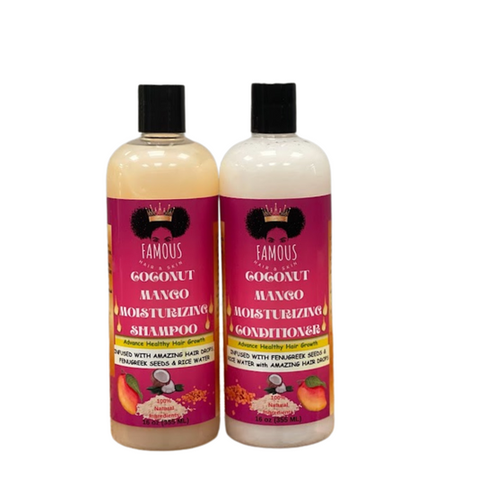 16 oz. Coconut & Mango Rice water Shampoo & Conditioner Combo