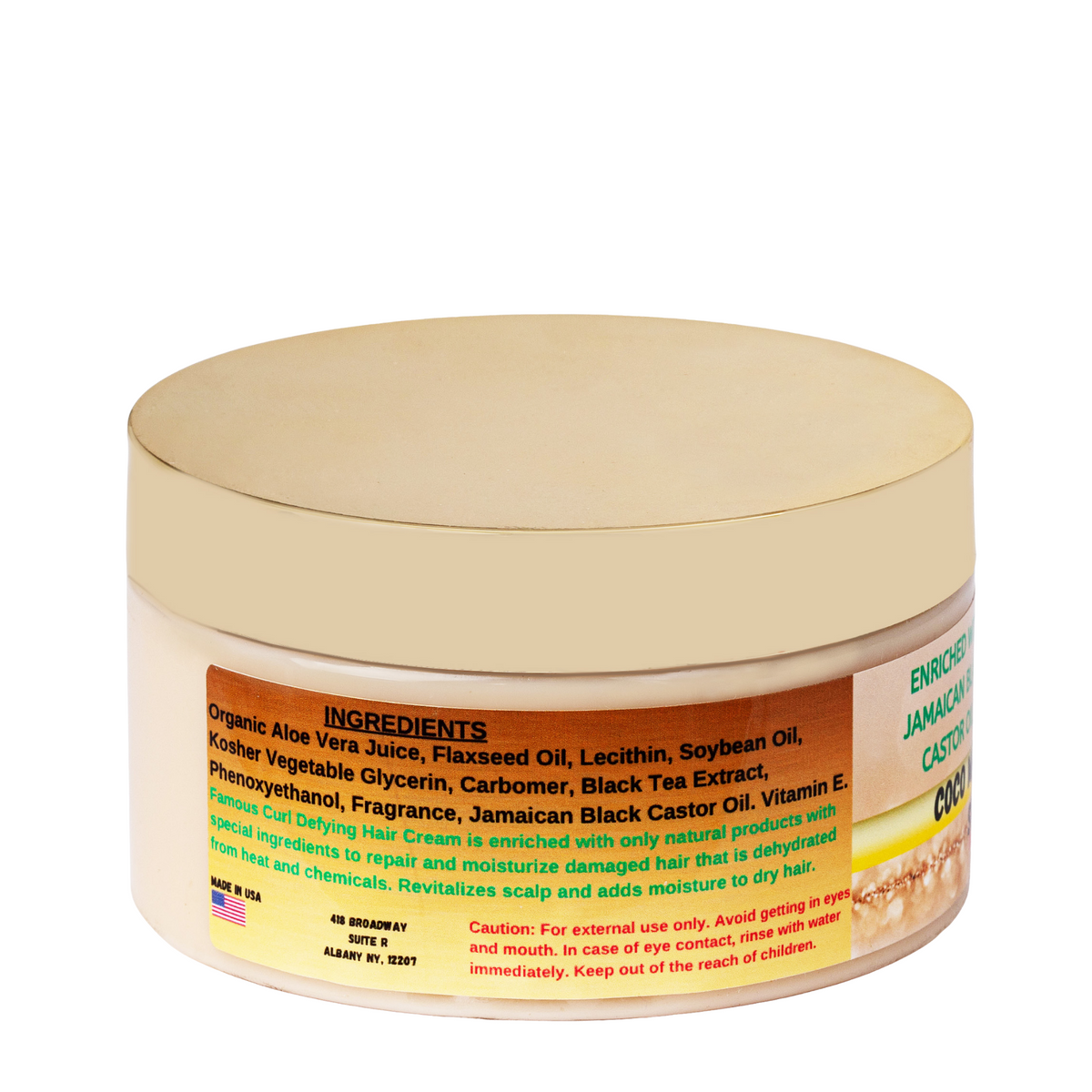 8 oz. Coco Mango Curl Defining Styling Moisturizing Cream with Jamaican Black Castor Oil and Flaxseed