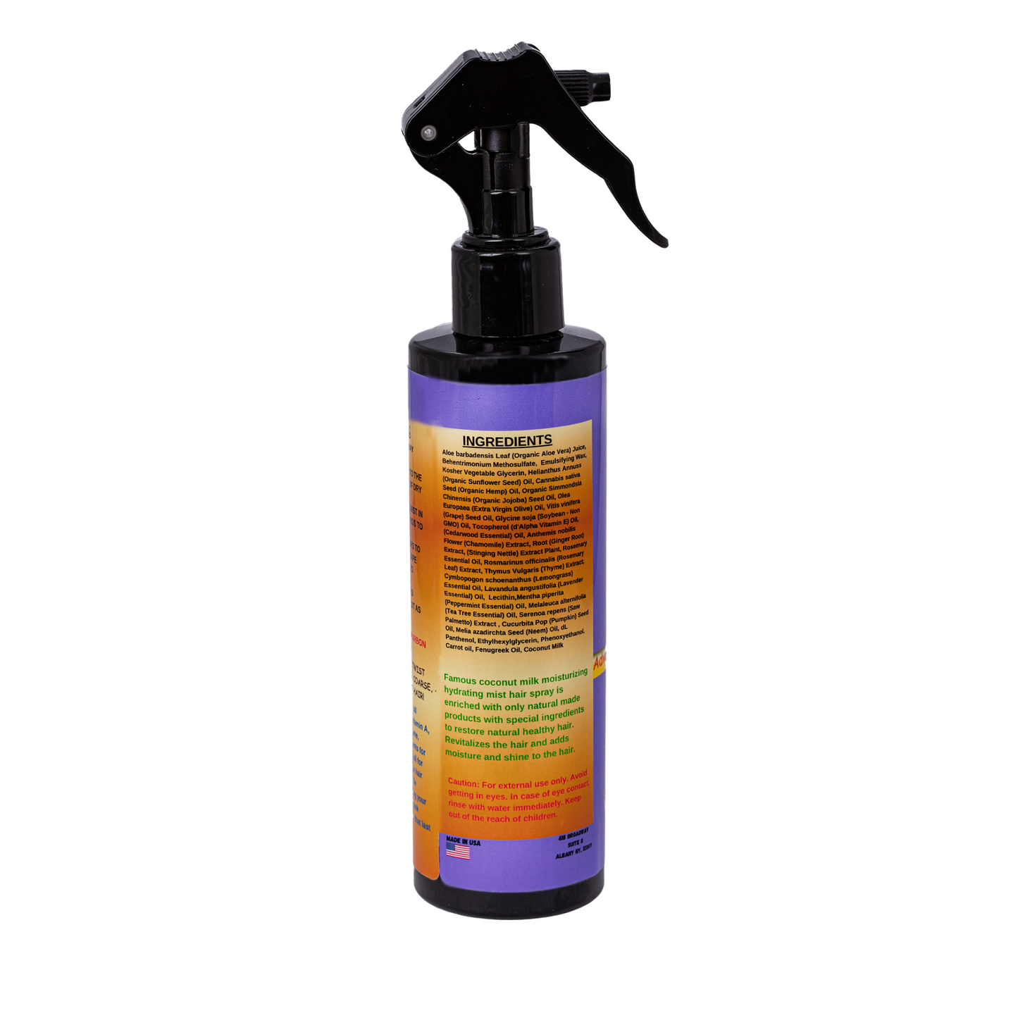 8 oz. Coconut Milk Moisturizing Hydrating Mist Spray with Carrot and Fenugreek