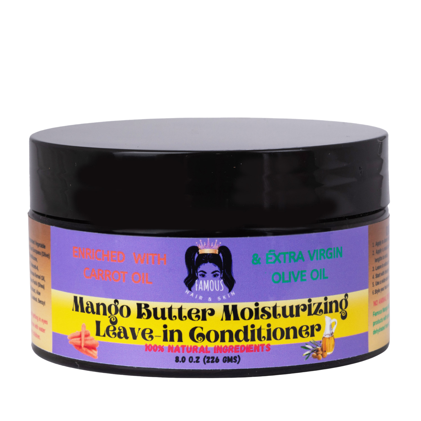 8 oz. Mango Butter Leave-in Moisturizing Conditioner with Carrot and Olive Oil