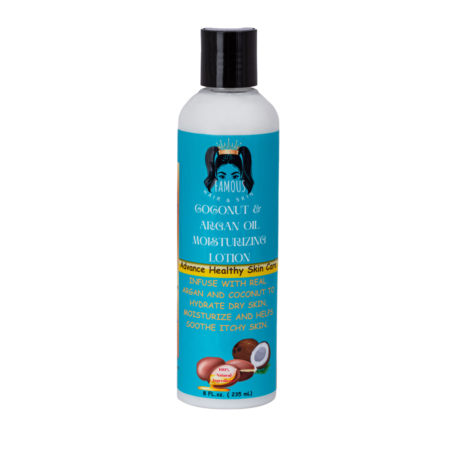 8 oz. Coconut and Argan oil Moisturizing Lotion with Shea Butter
