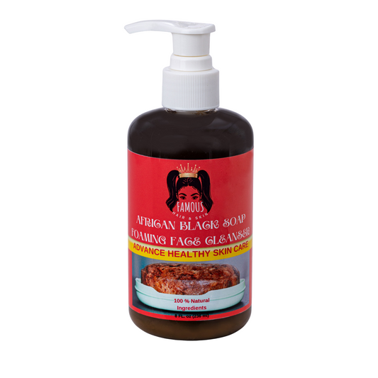 8 oz. Black soap foaming face cleanser.