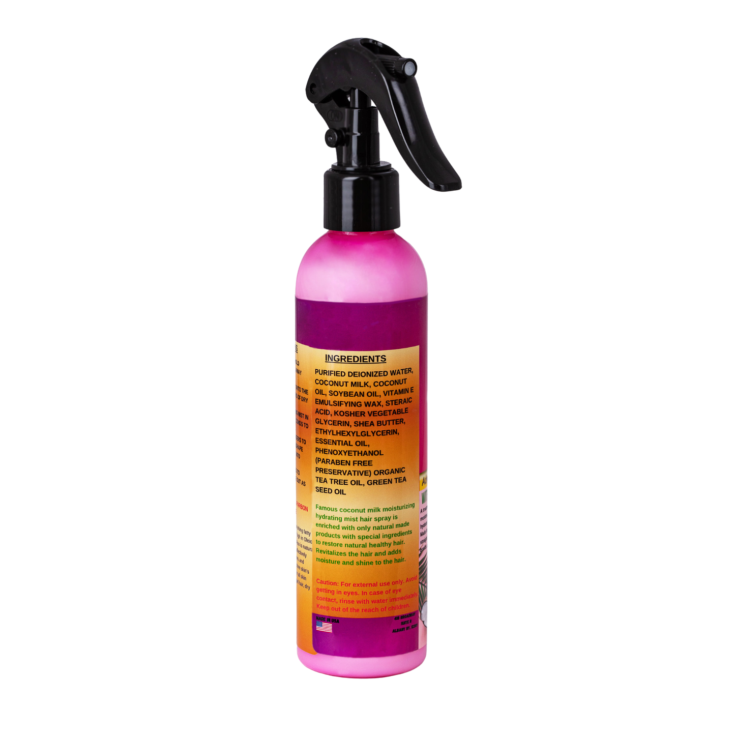 8 oz. Coconut Milk Hydrating Moisturizing Mist Spray with Green Tea Seed Oil