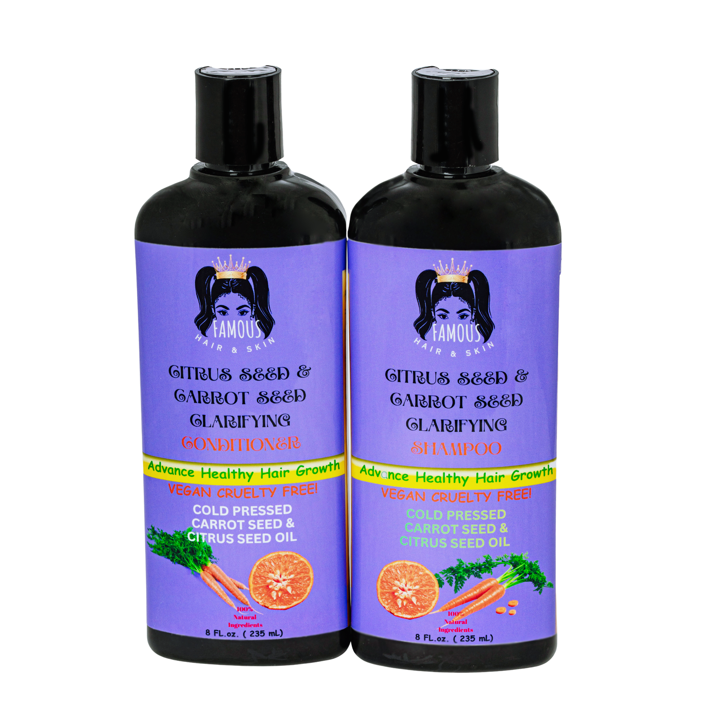 16 oz. Citrus Seed and Carrot Shampoo and Conditioner Set