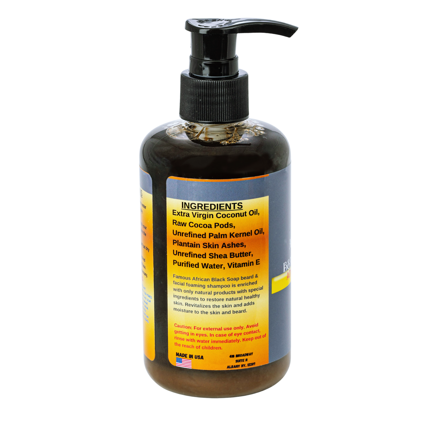 8 oz. African Black Soap Foaming Beard Shampoo