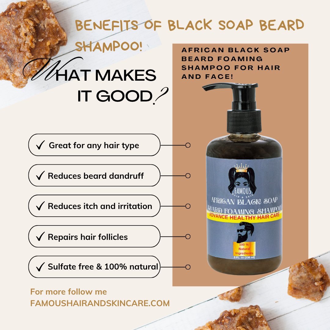 8 oz. African Black Soap Foaming Beard Shampoo