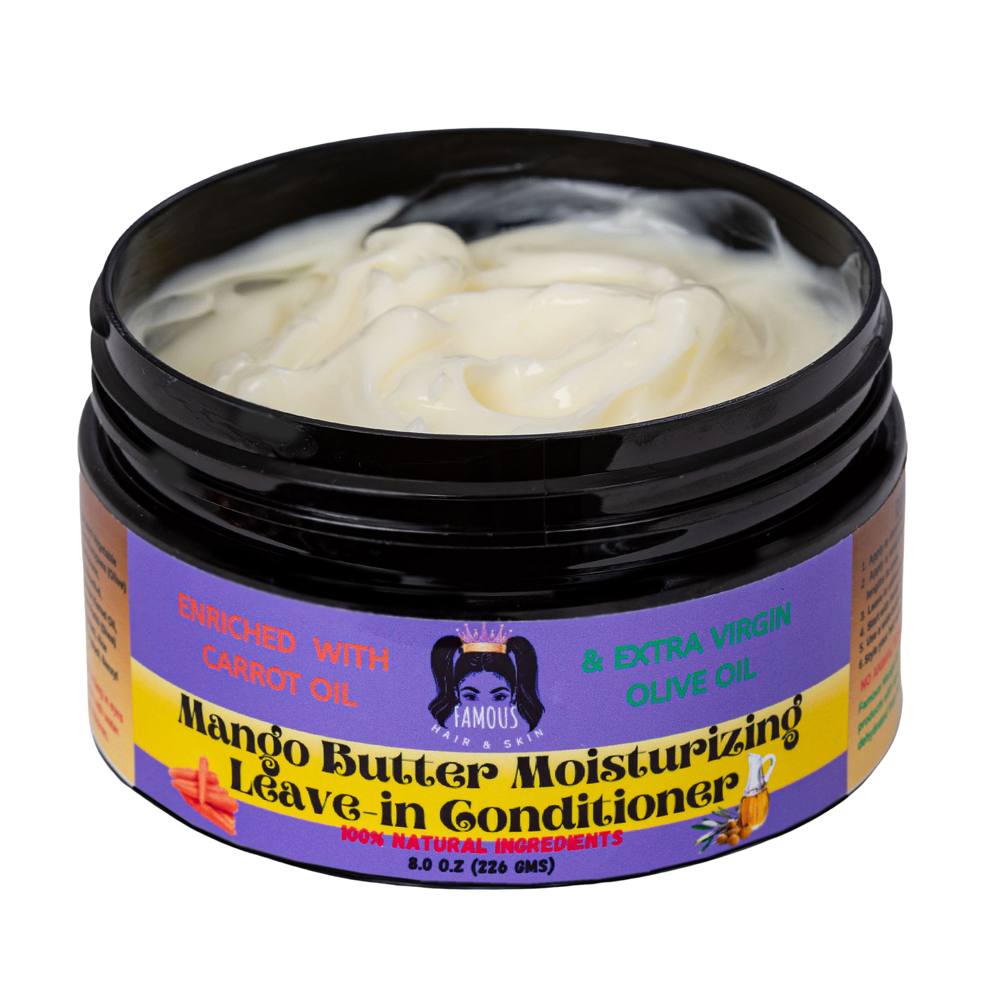 8 oz. Mango Butter Leave-in Moisturizing Conditioner with Carrot and Olive Oil