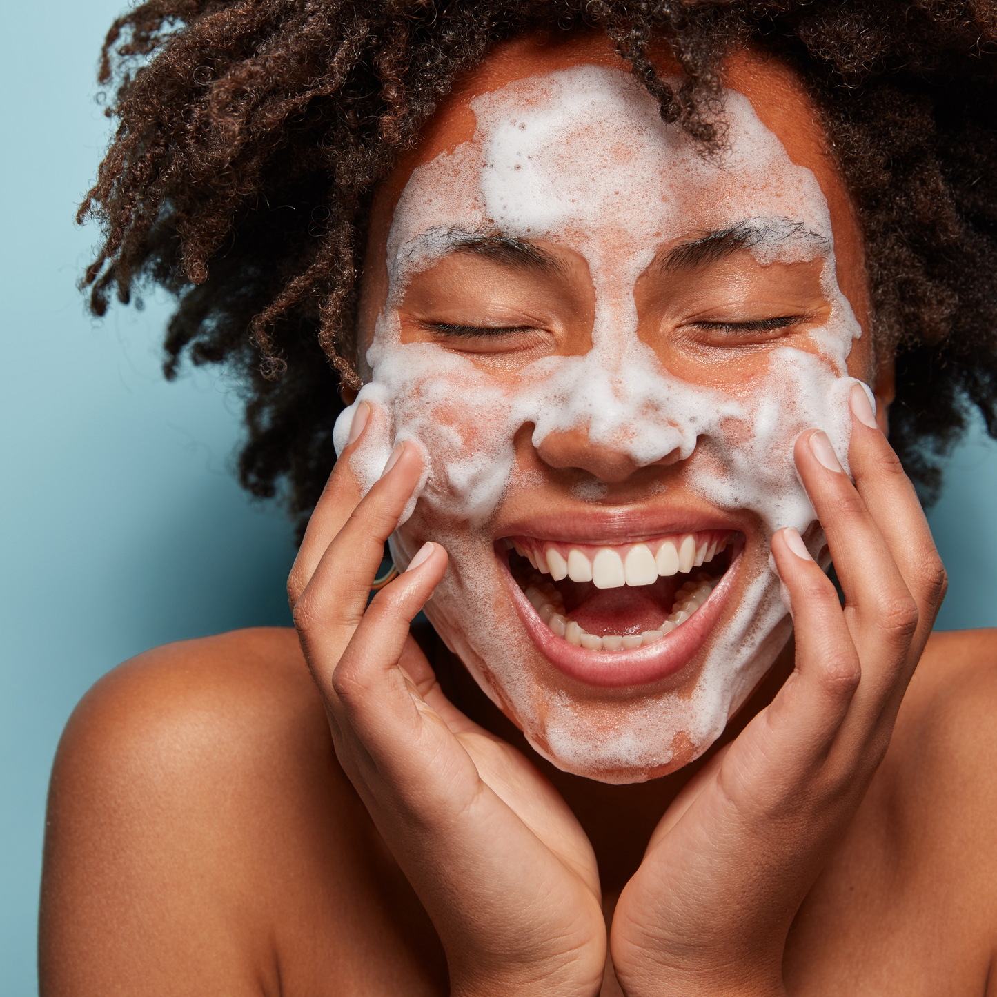8 oz. Black soap foaming face cleanser.