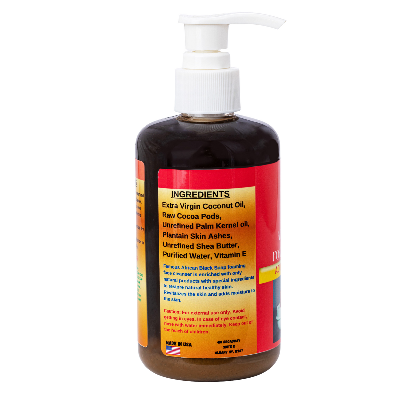 8 oz. Black soap foaming face cleanser.