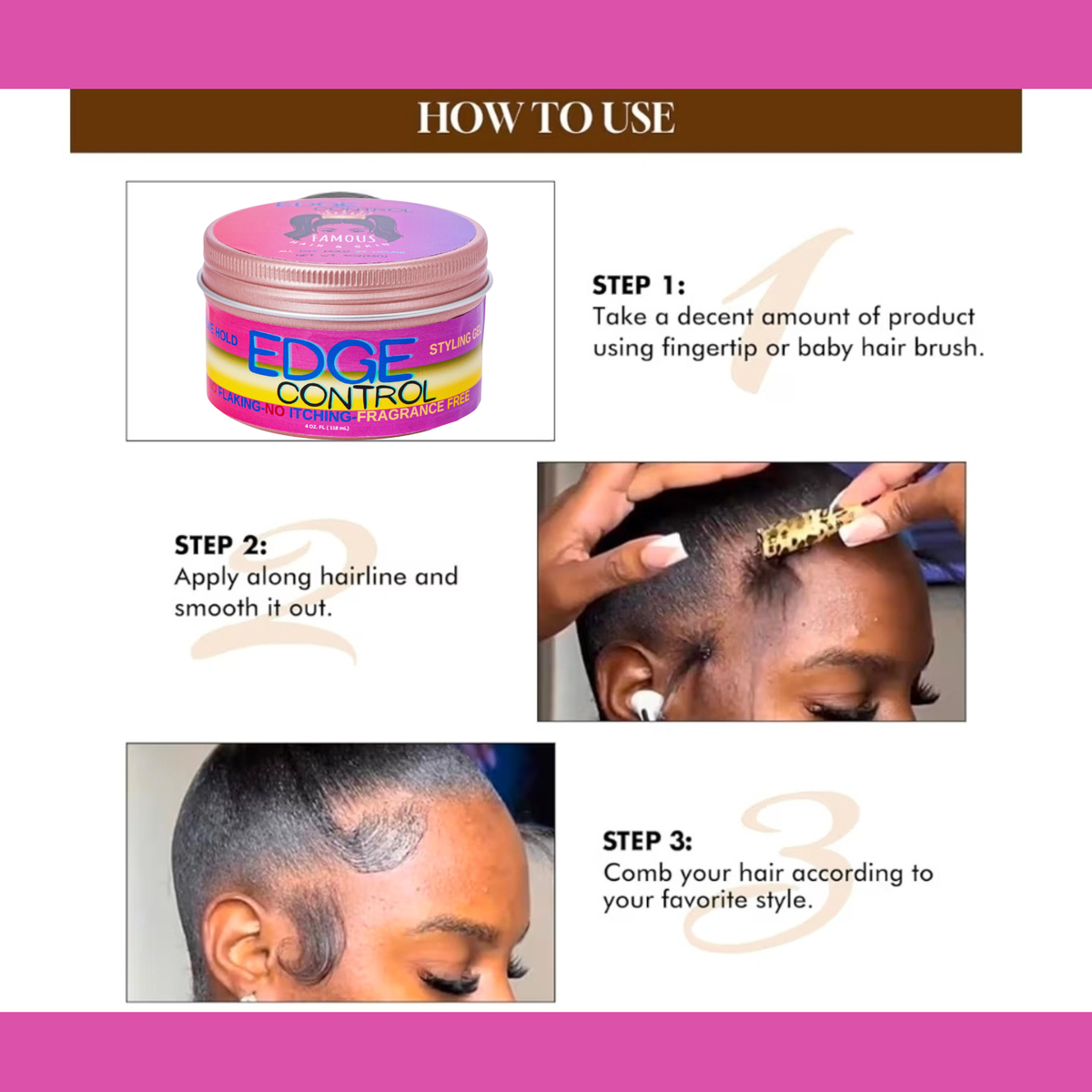 4 oz. Edge Control Styling Gel with Aloe Vera