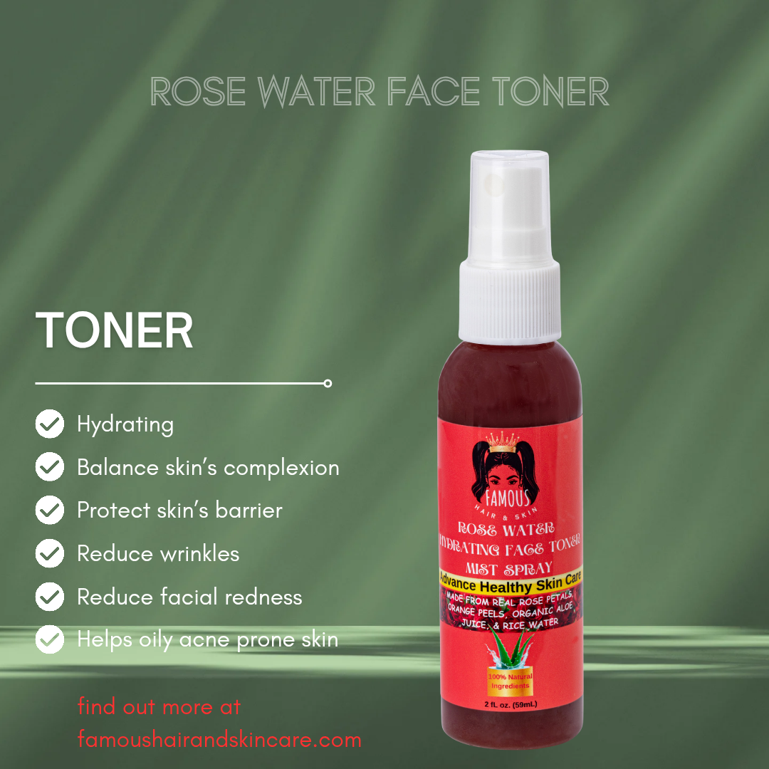 2 oz. Rose Water Hydrating Face Toner Mist spray