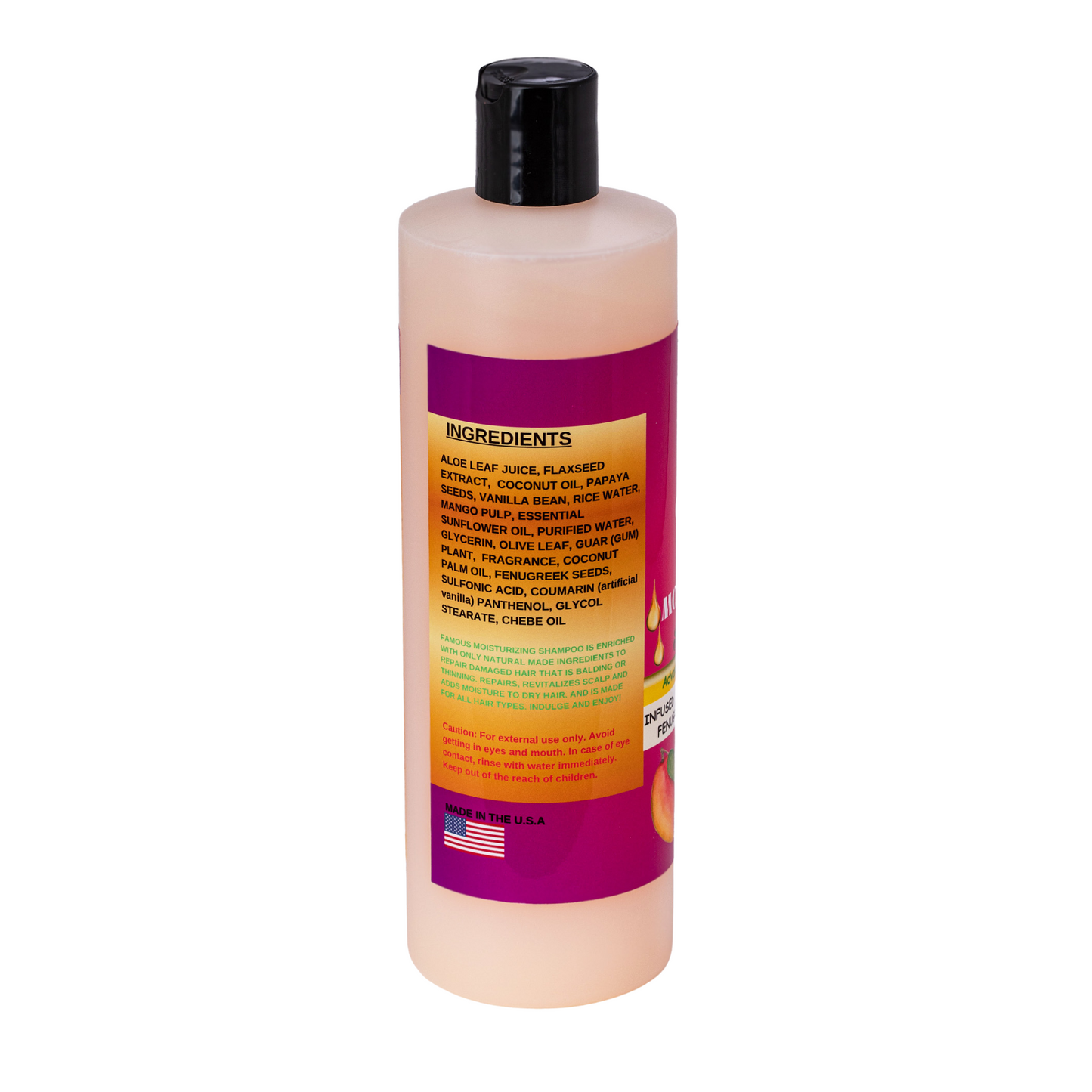 16 oz. Coconut & Mango Rice Water Moisturizing Shampoo with Fenugreek